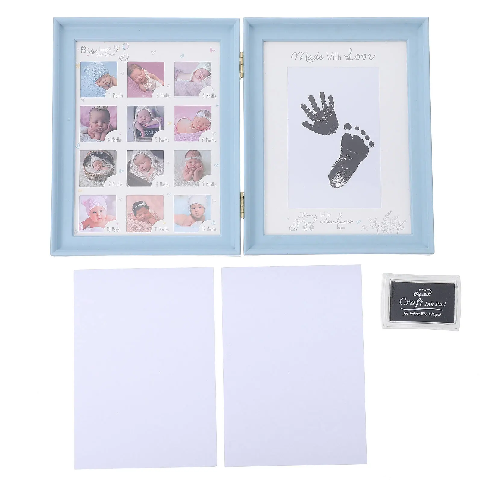 

Детская фоторамка с отпечатками рук и ног, запись роста ребенка, настольная фоторамка, держатель для отпечатков рук новорожденного, креативный рост ребенка