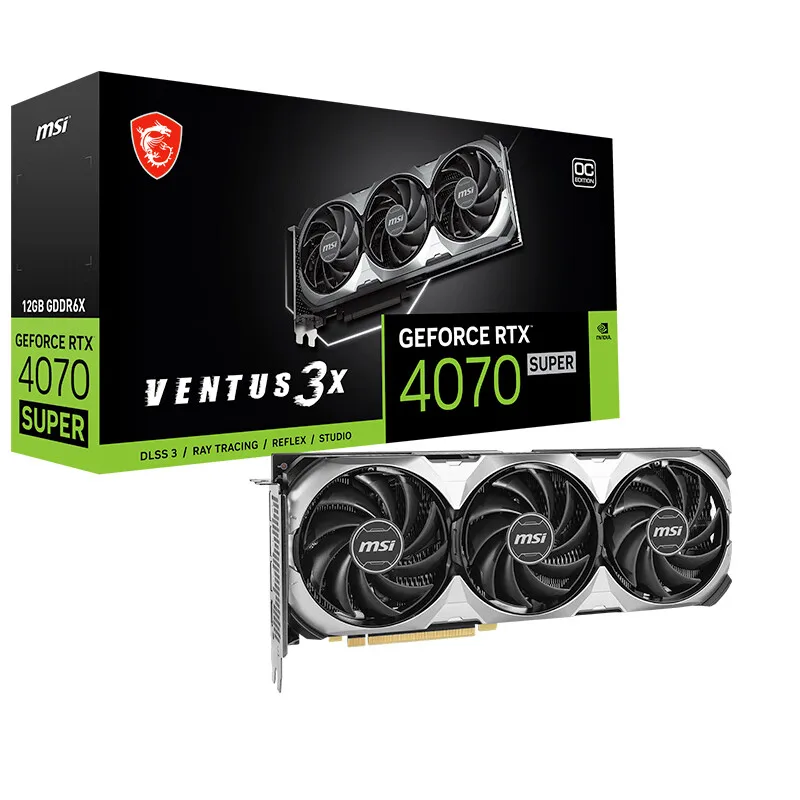 MSI RTX4070 SUPER 12G VENTUS 3X OC Graphic Card 4070 super GPU rtx 4070 GDDR6X 192Bit 16Pin 21 Gbps Video Cards placa de vídeo