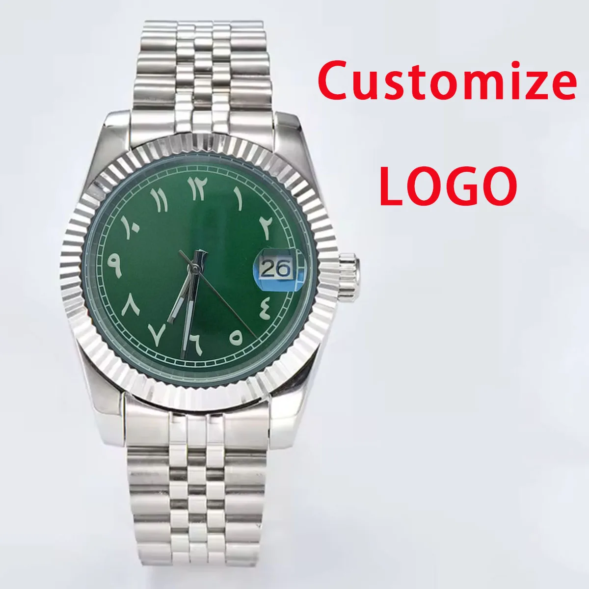 36mm/39mm watch Case Arabic dial Green Luminous Dial sapphire Case NH series 35 Case Man's stainless Mechanical Wristwatches