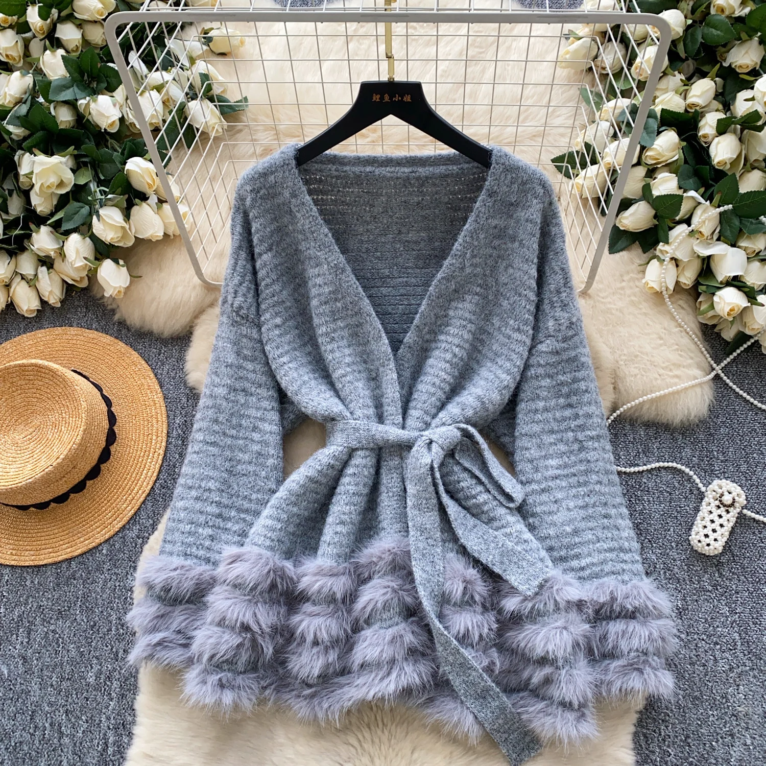 

Элегантная винтажная свободная блузка с длинными рукавами, корейский модный шикарный готический осенний кардиган, женская одежда