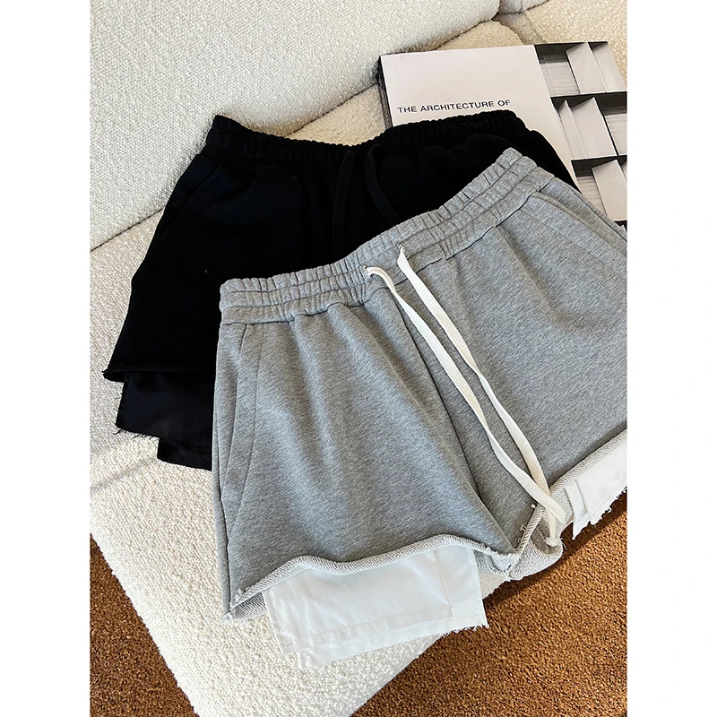 

Новые летние мужские ультрадлинные спортивные штаны с эластичным поясом на шнурке, с рваным дизайном, трендовые, повседневные