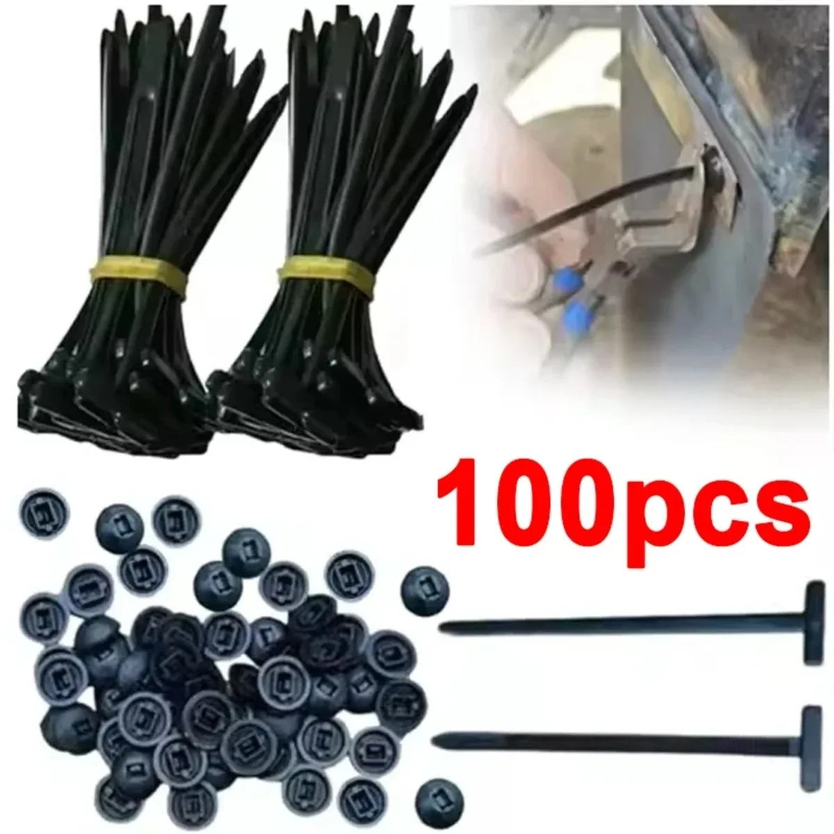 Heavy Duty Zip Ties Holder Nylon Universal Cable Tie Buckle Pin Button Design Plastic Fasteners Uses For Car Body