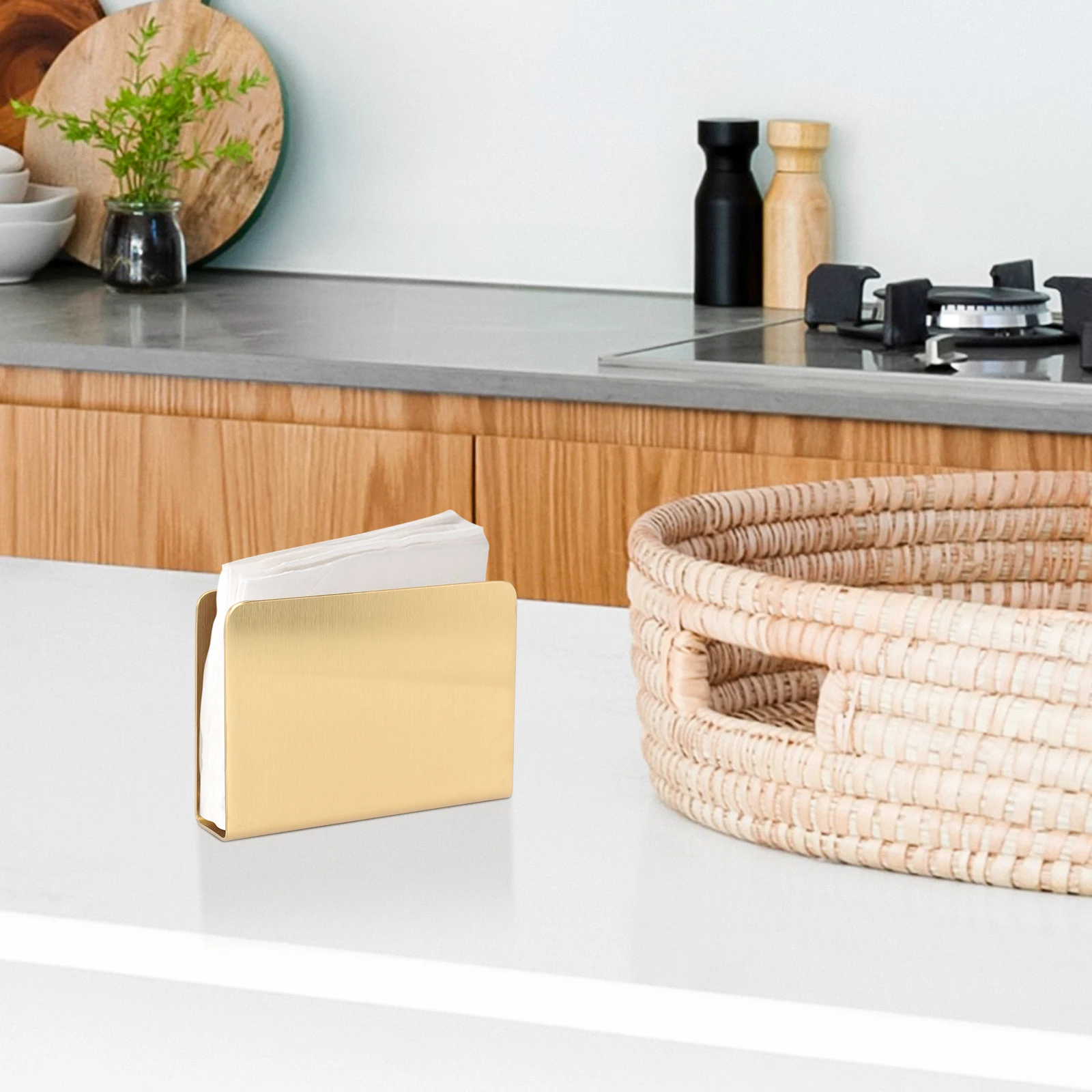 

Gold Holder Decorative Table Napkin Stand Kitchen Napkin Storage Dispenser For Dining Room Party Restaurant Decor