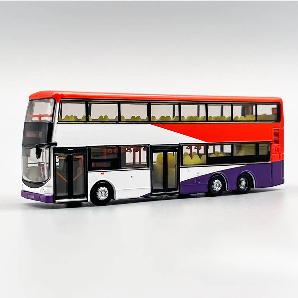 1/110 Singapore Double-decker Bus Model Alloy 80 Route Bus Model Collection Gift