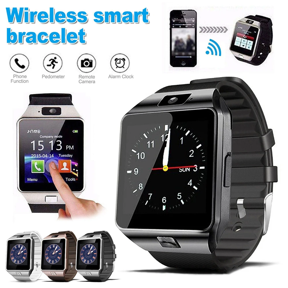 DZ09 Smart Watch Touch Screen Bluetooth Sports Call Reminder Phone Watch Camera Support 2G SIM Card Intelligent Fitness Bracelet