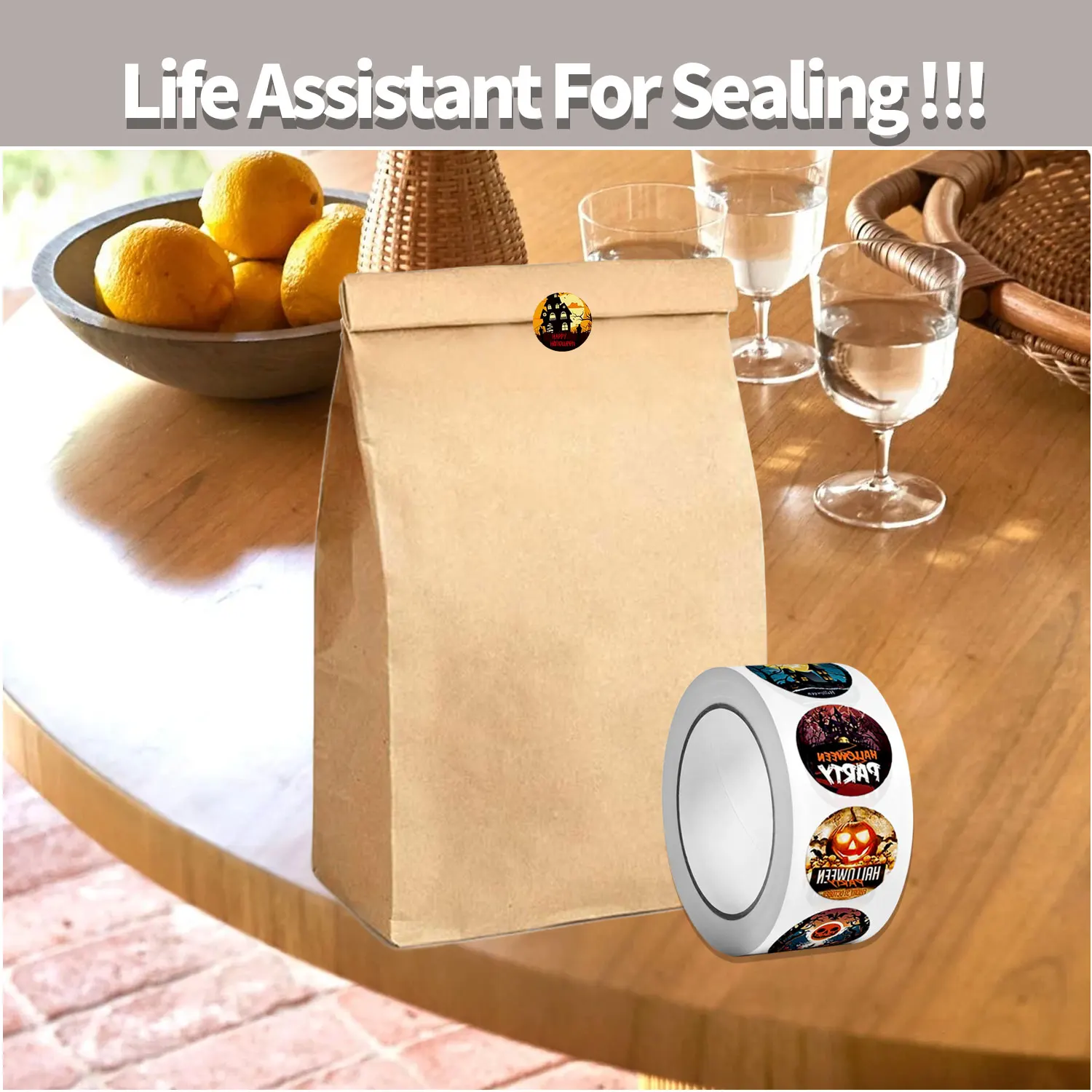 500 قطعة الكرتون المستديرة عيد الهالوين/جميع القديسين ملصقات 2.5 سنتيمتر/1 ''لفة DlY الحرفية الديكور سجل القصاصات التسمية هدية الختم