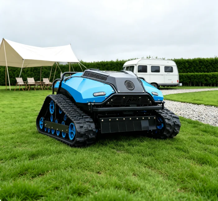 Zero Turn Crawler Lawn Mower with 9.5HP Gas Engine 23.6in Cutting Deck 50° Climbing Remote Control for Professional Landscapi