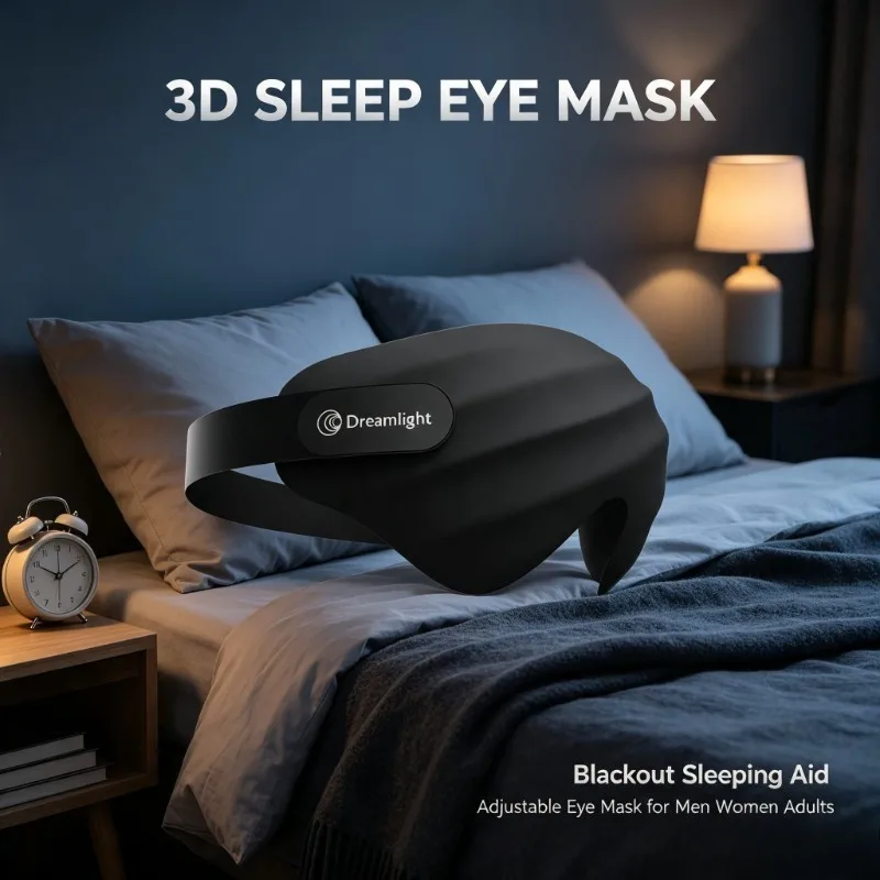 Dreamlight 4S 3D Stereoscopic Sleep Eye Mask Blackout Sleeping Aid Adjustable Eye Mask for Men Women Adults