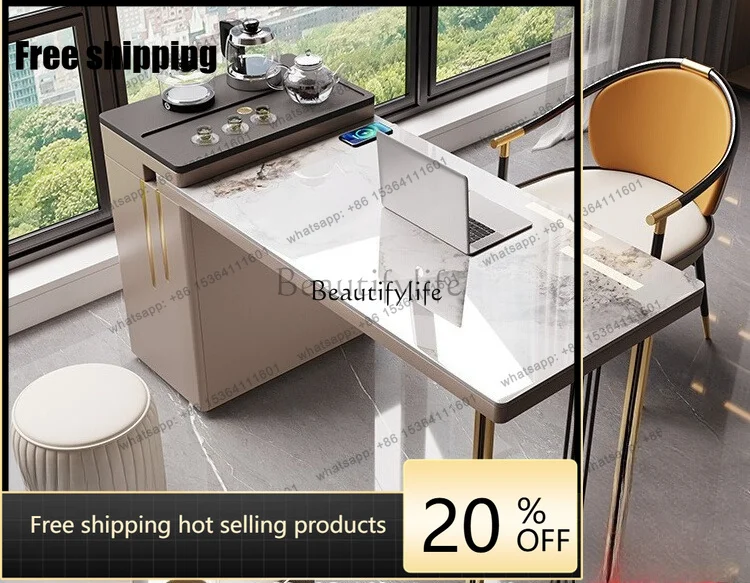 Factory Direct Tea Table Light Luxury Modern Simple Household Rock Slab Desk Integrated Small
