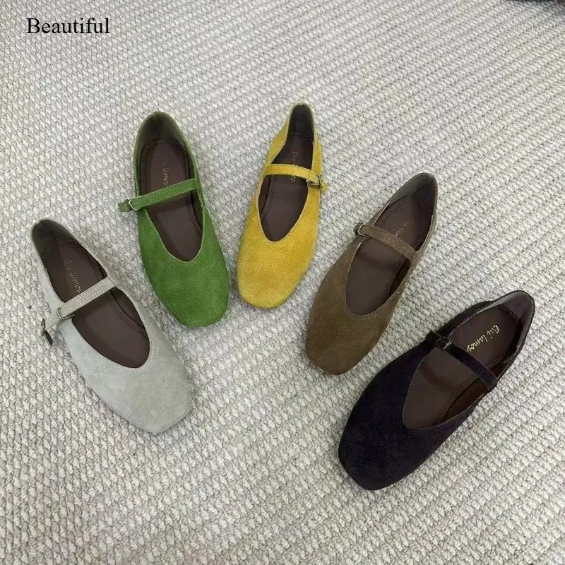 

Bailamos Women Flats Soft Leather Eelgant Dress Shoes Spring Brand New Round Toe Shallow Slip On Ladies Casual Ballet Shoes35-41