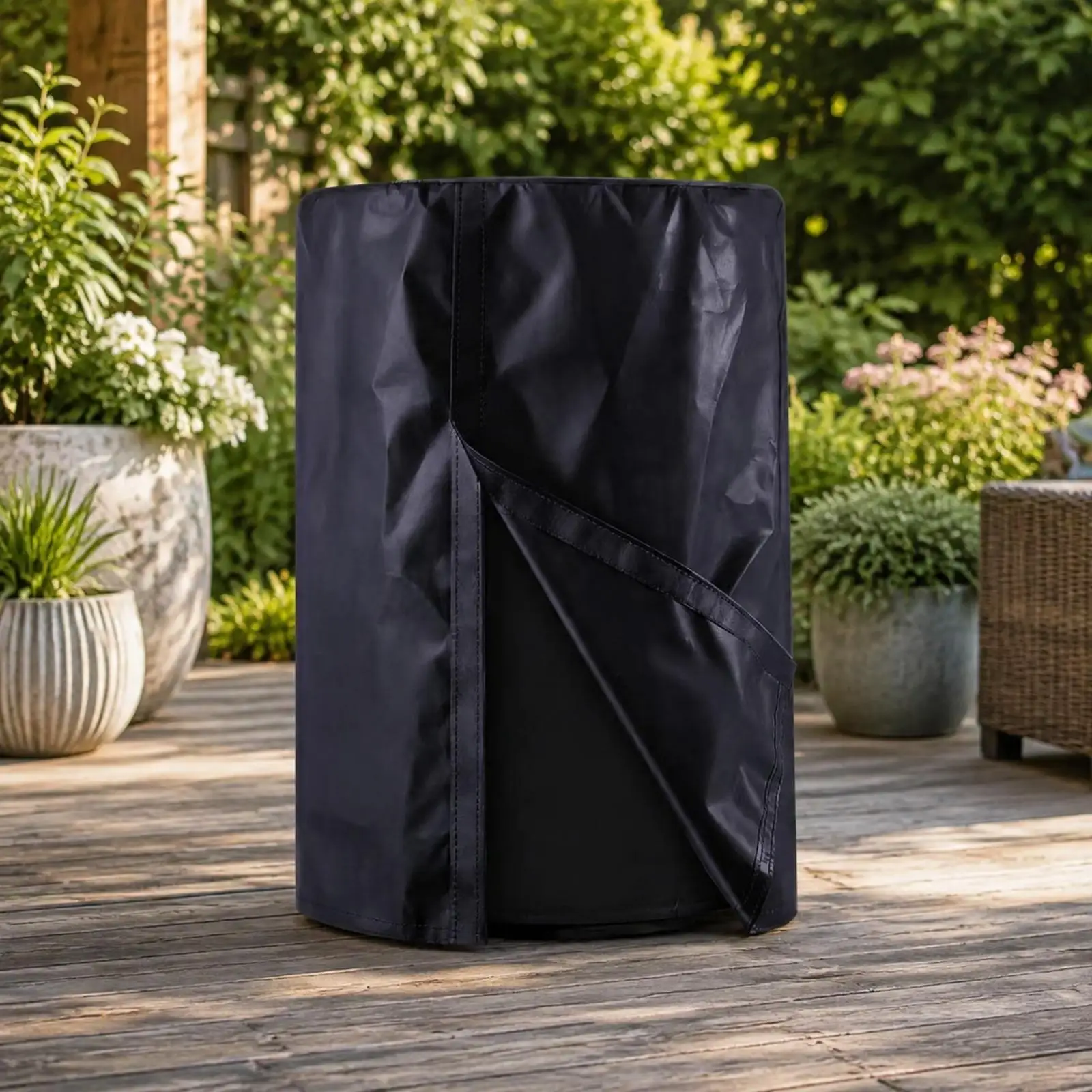 Cylindrical Outdoor Dust Cover Weatherproof Polyester Oxford Cloth Barrel Cover