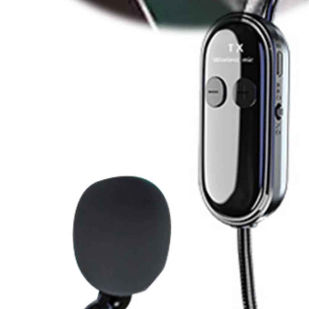 سماعة رأس لاسلكية 2.4G ومحمولة 2 في 1 مع ميكروفون طويل المدى ونظام ميكروفون لتدريس أداء المسرح ومدربي اللياقة البدنية