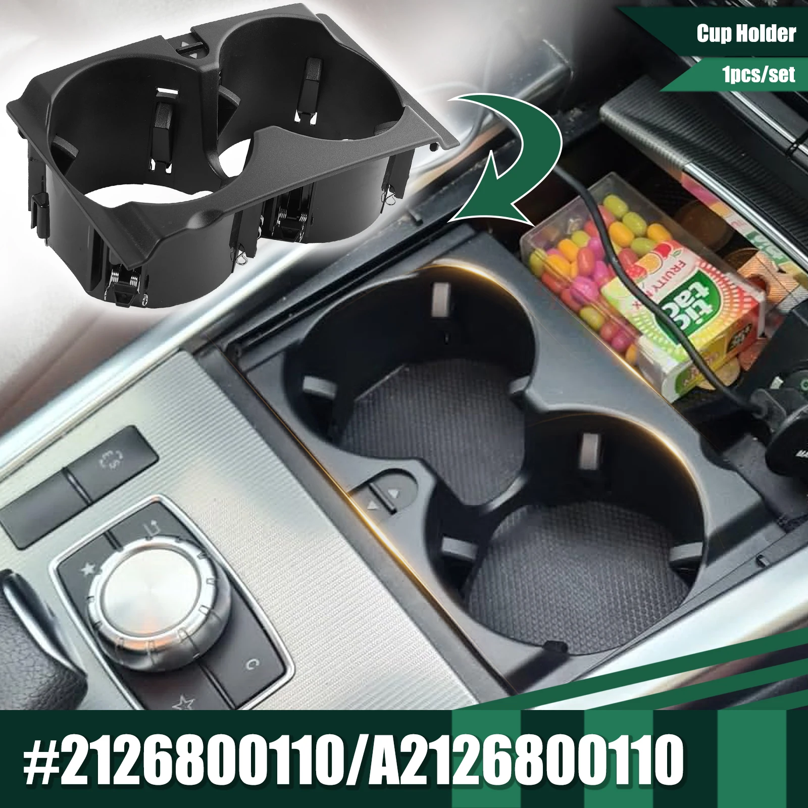 For Mercedes Benz W212 E-Class 2010-13 E350 E400 E550 A2126800110 Car Centre Console Drink Cup Holder Insert Assembly 2126800110