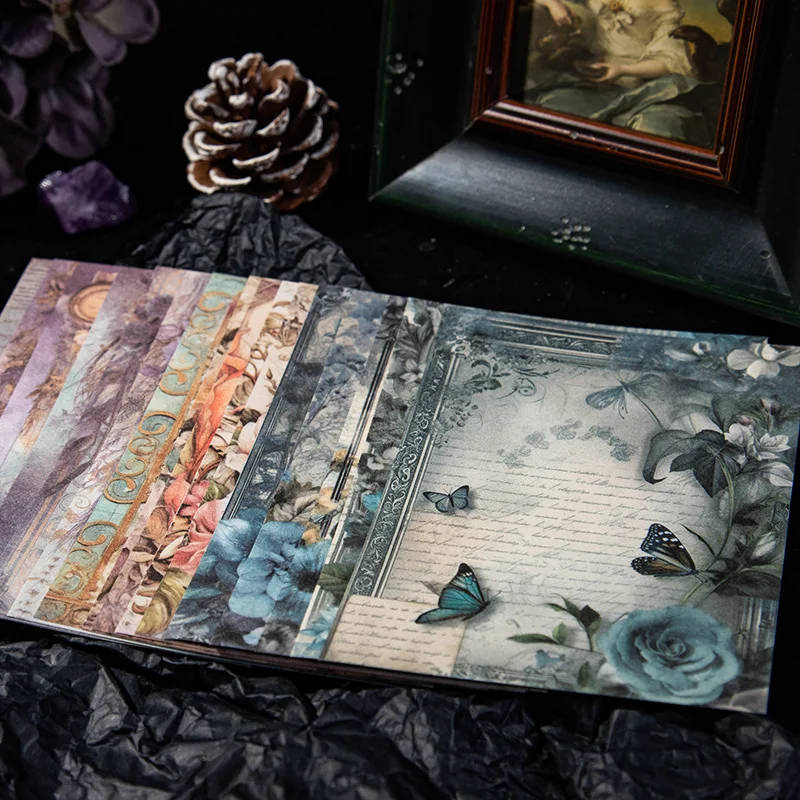 Mr.Paper 30pcs Baroque Garden Material Paper -  Vintage Journal Decorative Stickers