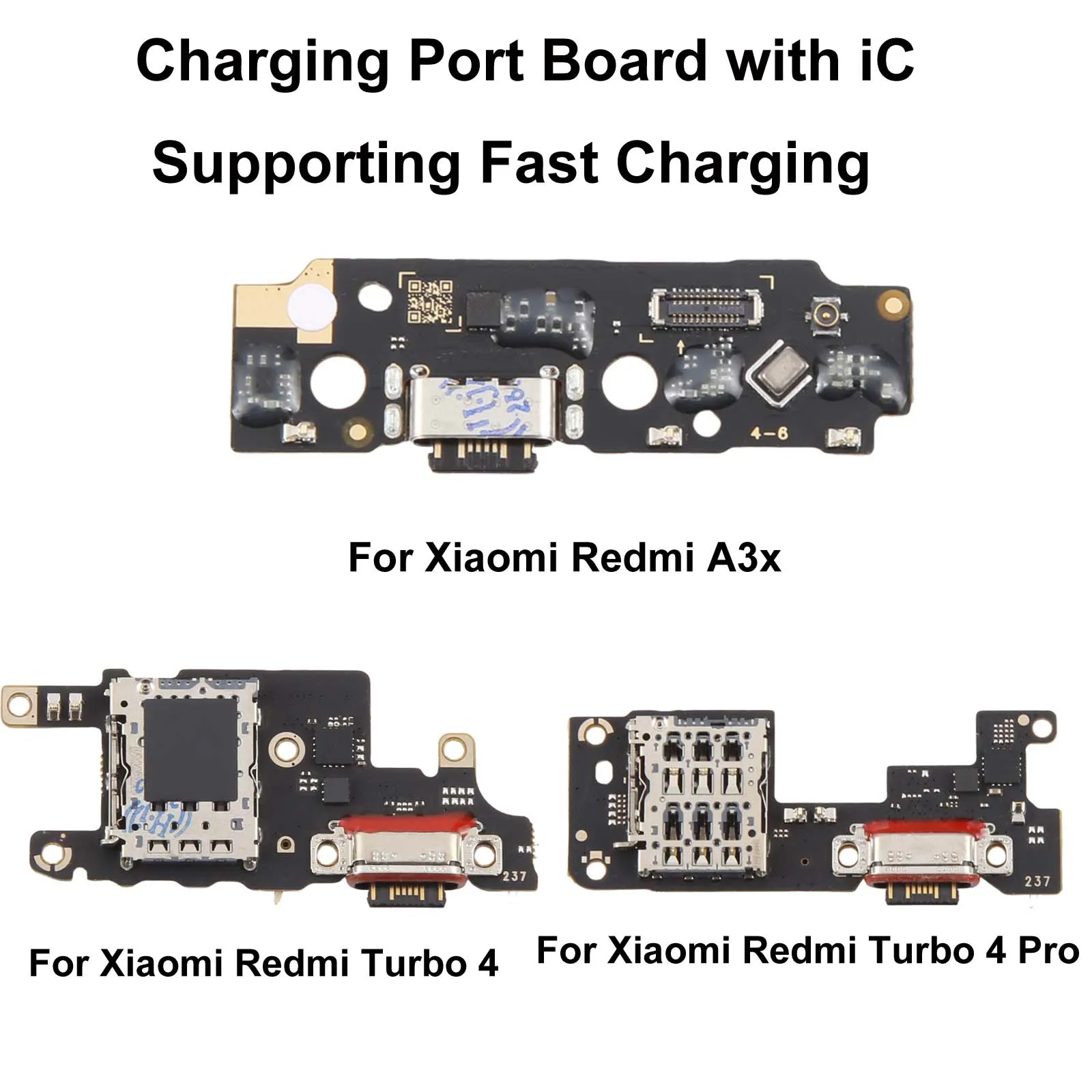 For Xiaomi Redmi A3x / Turbo 4 / Turbo 4 Pro Charging Port Board with iC, Supporting Fast Charging