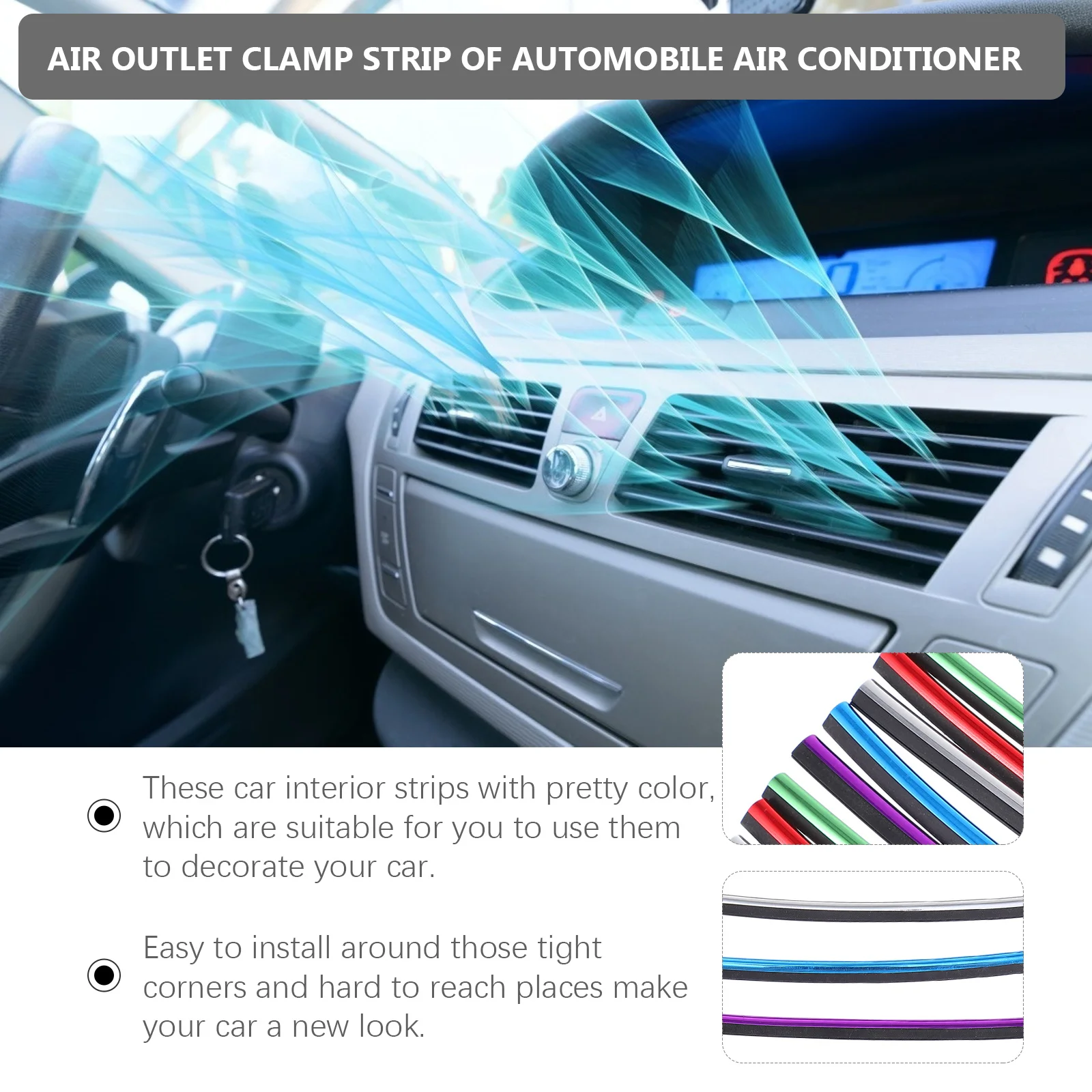 

10Pcs Car Outlet Durable PVC Vehicle Clamp Trim Vent Air-Conditioning Outlet Dust Preventer Decorative Auto Vent