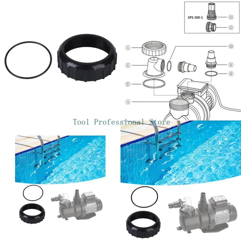 57QF Accuracy Molded Black Threaded Collar Rings For Sand Pump Cover Easy Installs
