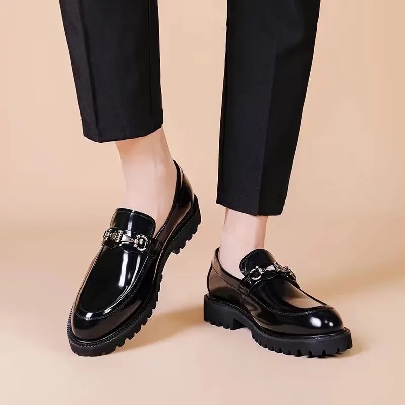 High Quality Men's Oxford Wedding Party Office Formal Shoe Large Size 38-48 Men's Dress Leather Shoes Horse Street Buckle