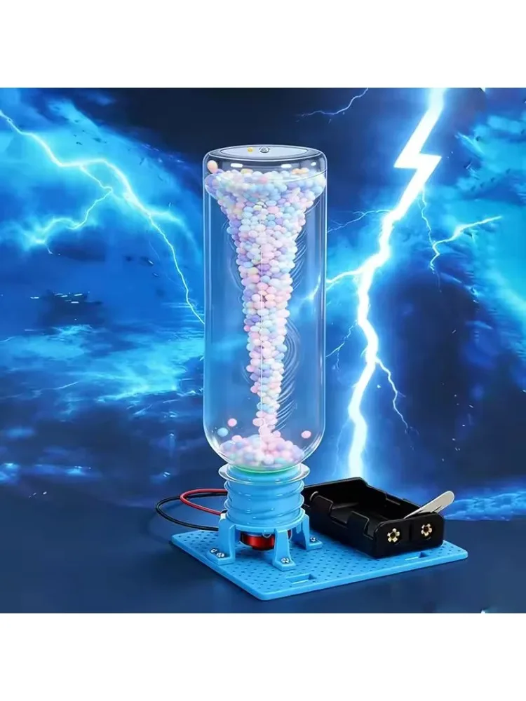 DIY Elektrisches Wirbel-Tornado-Montage-Puzzle-Spielzeug Physikalisches Wissenschaftsexperiment-Set MINT-Lernmodell für den Schreibtisch Geschenke für Kinder