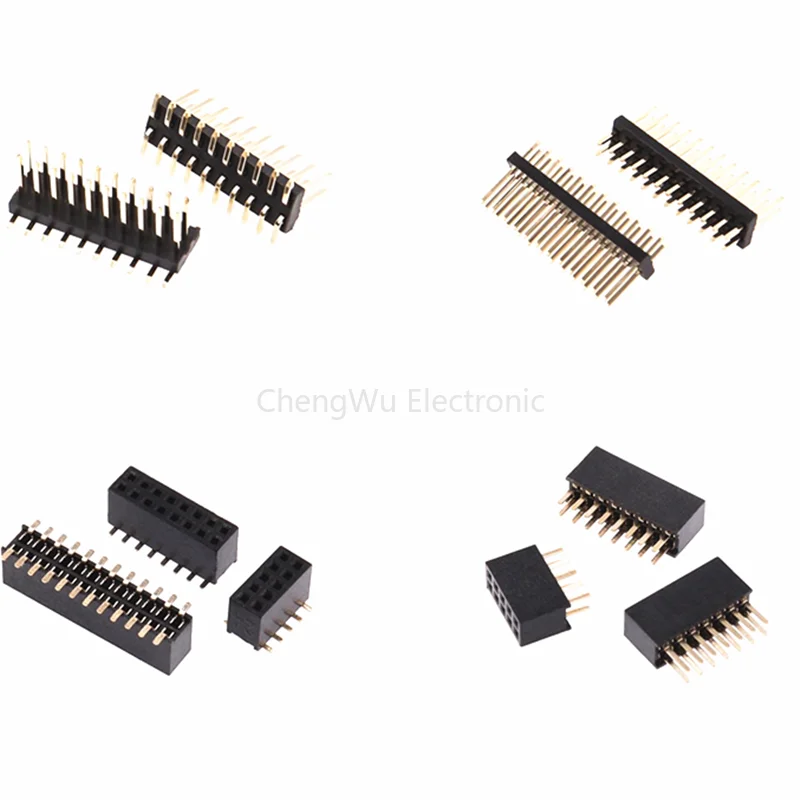 10Pcs 1.27mm Pitch 2x2P-40Pin Double Row Male Female Pin Header PCB Board Connector 1.27 Mm Pinheader Socket SMD SMT