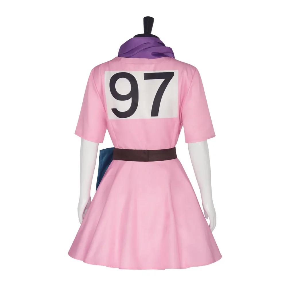 Anime Bulma Cosplay Costume Adult Women Girls Pink Dress Suit Halloween Uniform Outfit Party Performance