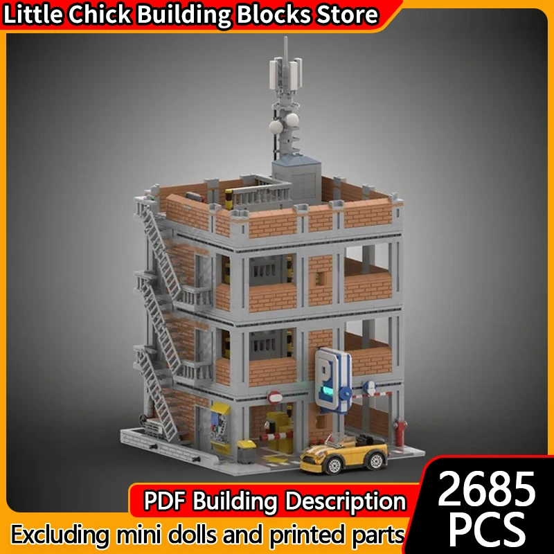 

City Street View Model MOC Building Bricks Town Parking Deck Modular Technology Children Holiday Gifts Assemble Toys Suit