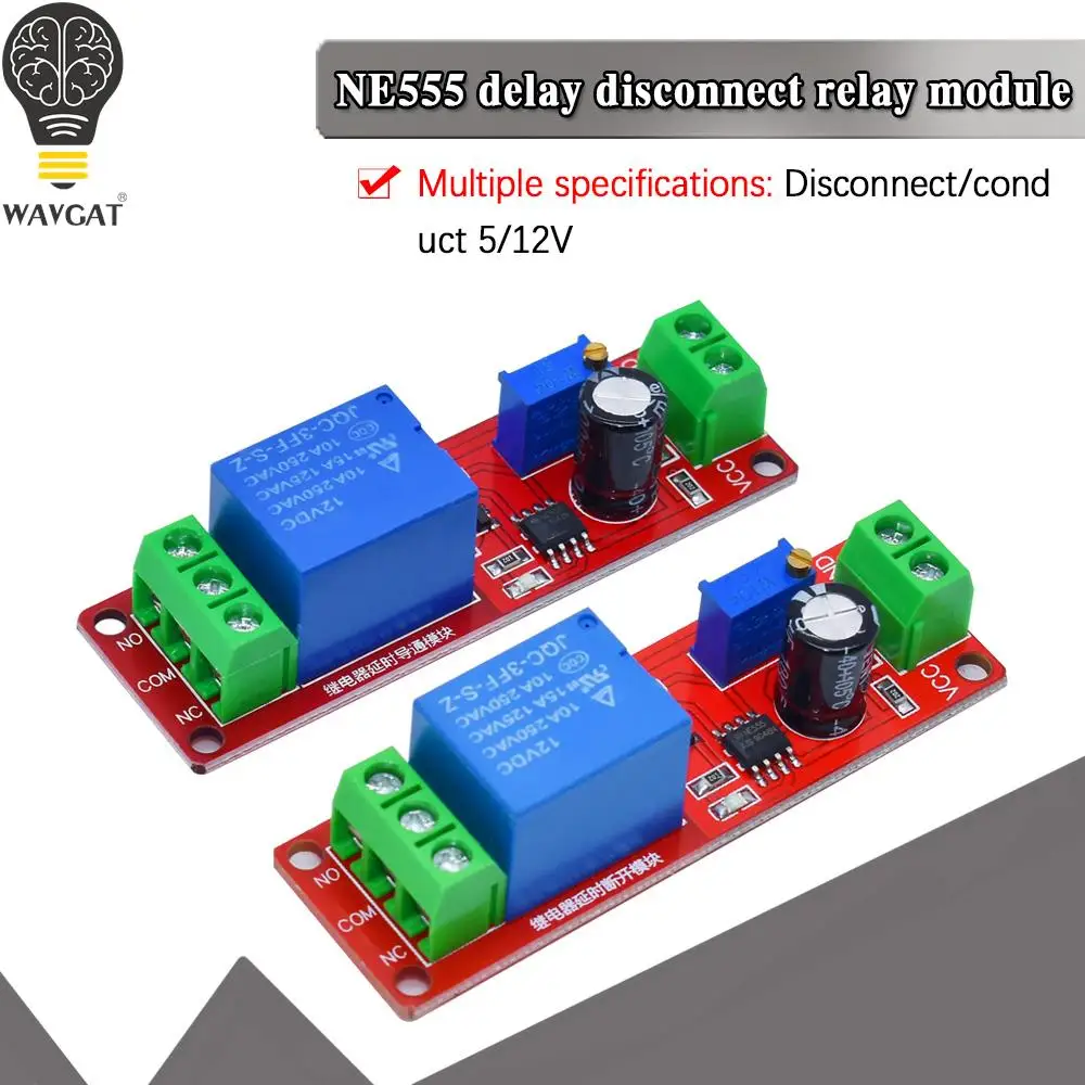 1pcs NE555 DK555 Timer Switch Adjustable Disconnect Module Time delay relay Module DC 12V Delay relay shield 0~10S AEAK