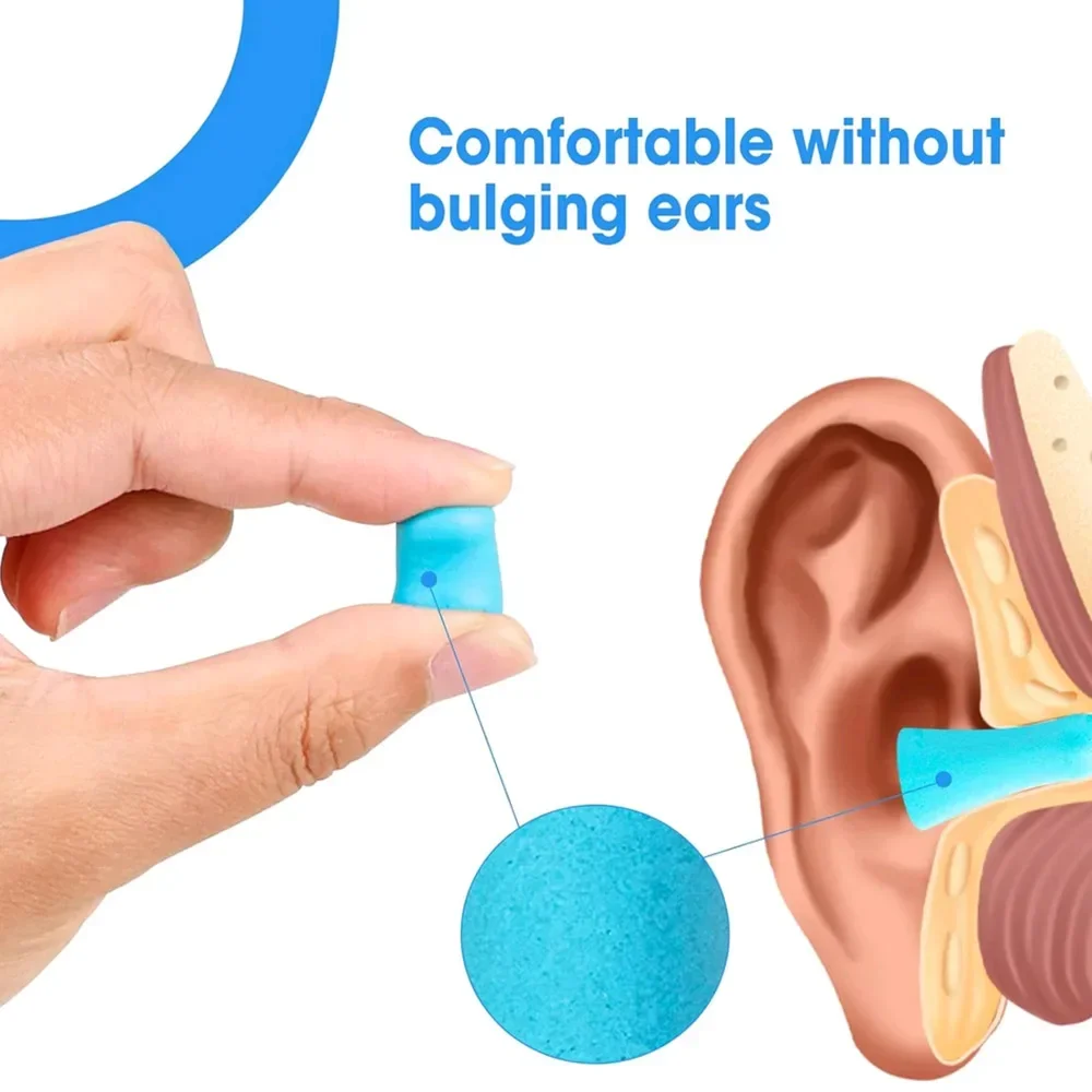 24pcs Comfortable Earplugs Antinoise Ear Plugs Sleep Noise Reduction Ear Protector for Sleep Soft Foam Earplugs Anti-Noise