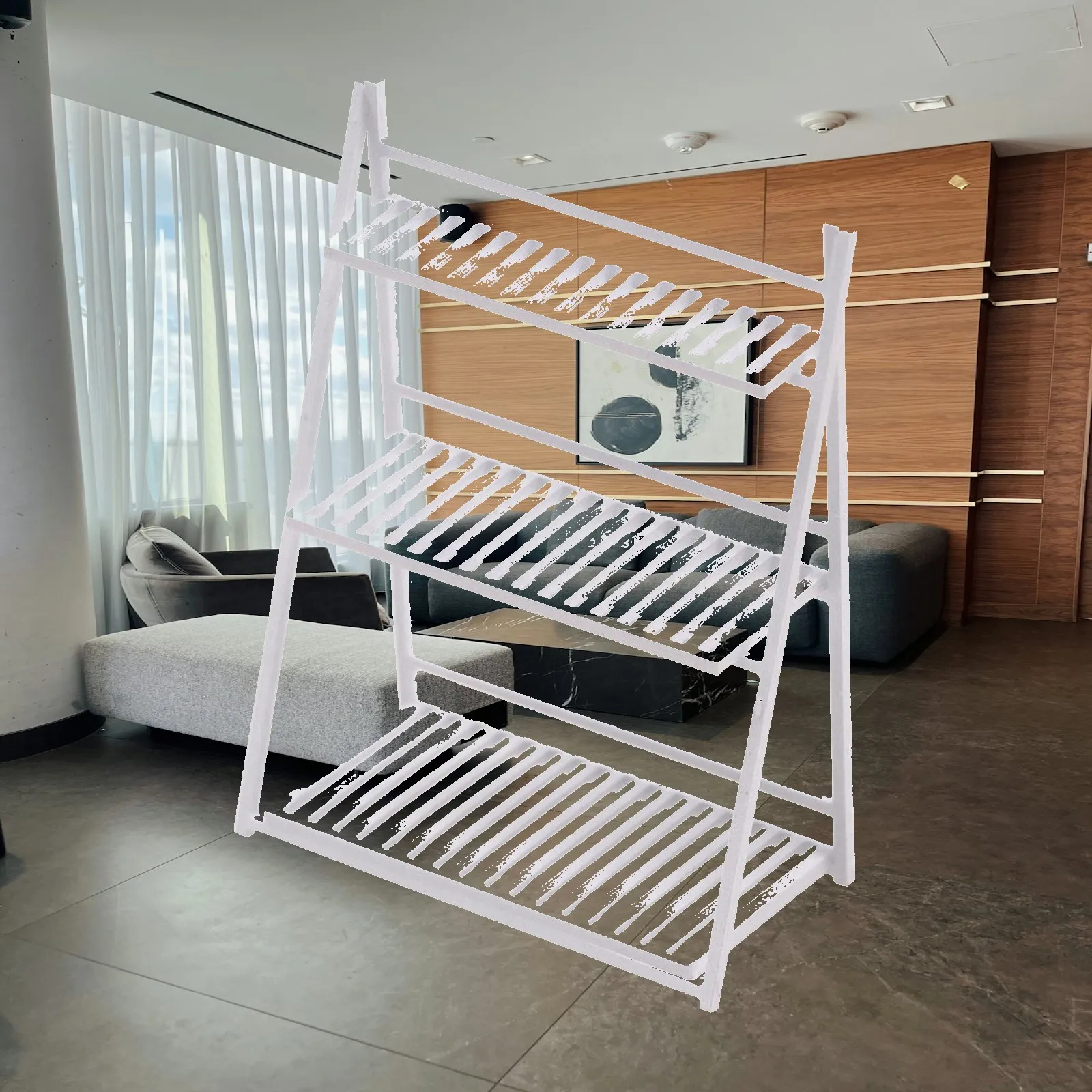 Miniature Dollhouse Ladder Bookshelf Display Stand for 1 12 Scale Doll House Room Decor Storage Unit