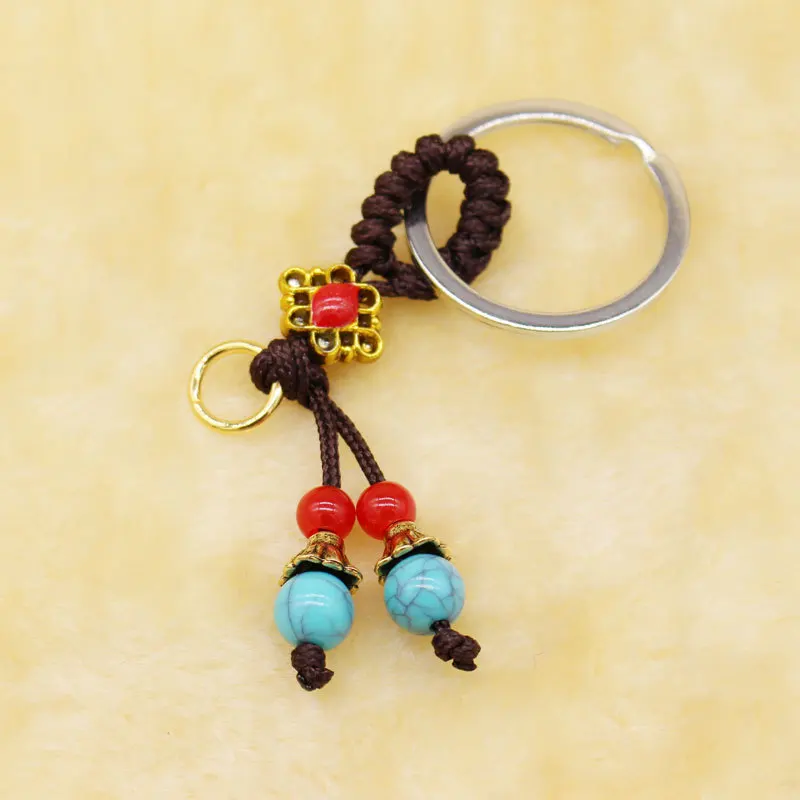 Keychain Accessories Ornament Blue Beads Semi-Finished Products Crack Bead HandmadeDIYAssembled Pendant Rope Accessories