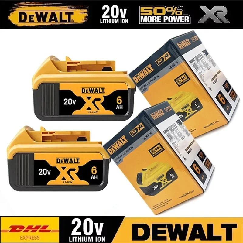 100% Original Dewalt 20V 6000mAh Power Tool Battery DCB206 DCB205 DCB200 DCF887 DCG405 DCD791 DCF922 DCF850 DCD805 Tool Battery