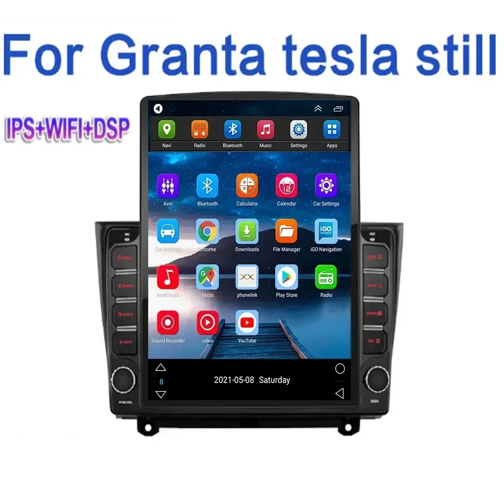 For Tesla Style 2Din Android13 Car Radio For LADA ВАЗ Granta Cross 2015 2016 2017 -35 Multimedia Video Player GPS Stereo Carplay