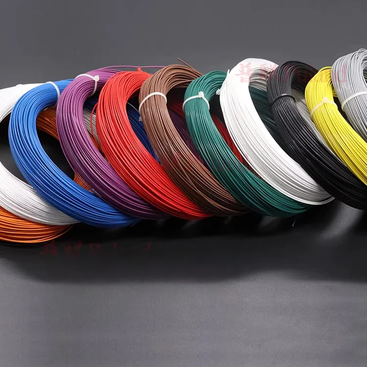 FF46-2 FEP PFEP PTFE Teflo Silver-Plated Signal Electronic Wire Copper Stranded headset Cable 11 14 16 18 20 22 24 26 28 30AWG
