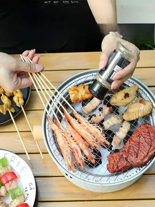 Портативная уличная одноразовая печь для барбекю, круглая печь для фруктового угля, кулачковая печь, маленькая домашняя печь из нержавеющей стали