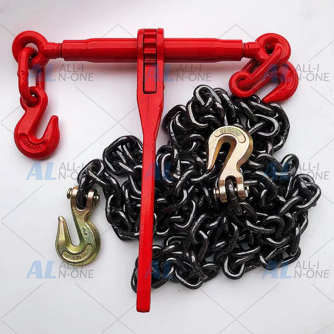 Ratchet Tie Down for Truck Chain Heavy Duty Cargo Tie Down Strap with Lever Handle Binding Secure