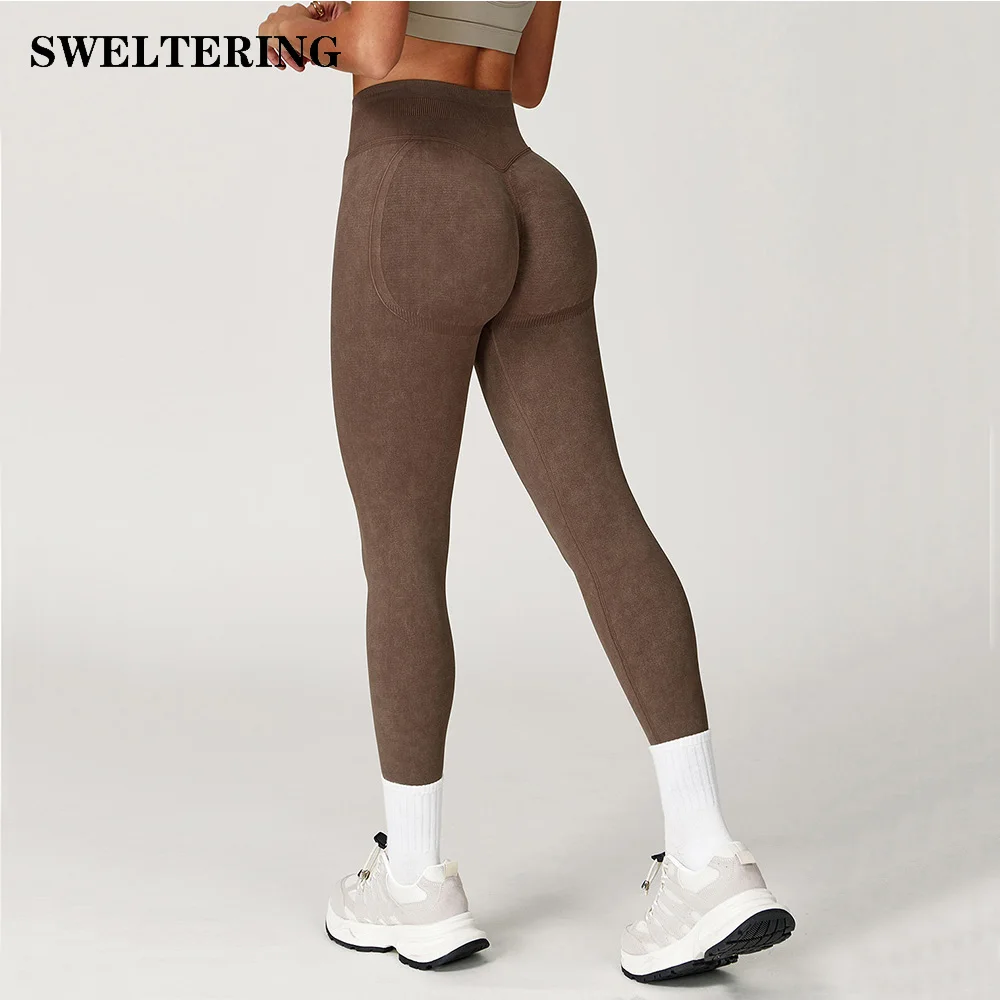 Seamless Yoga Pants Fitness Leggings Women Sport Yoga Pant High Waist Ribbed Gym Clothes Fitness Workout Wear Scrunch Bum Tights