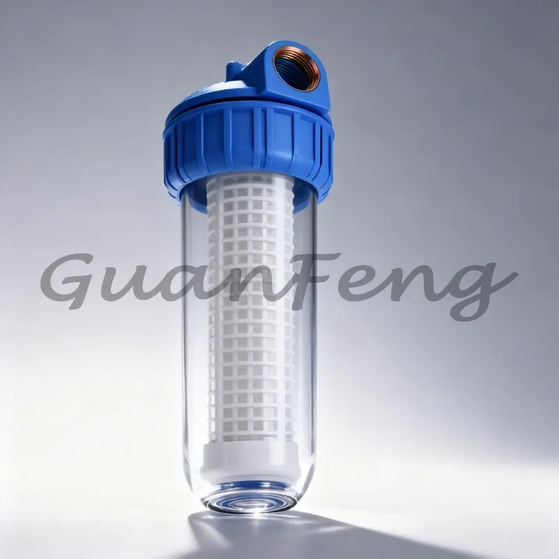 10 Inch Transparent Backwash Water Pre‑Filter, Farm Livestock Filter with Exhaust Valve