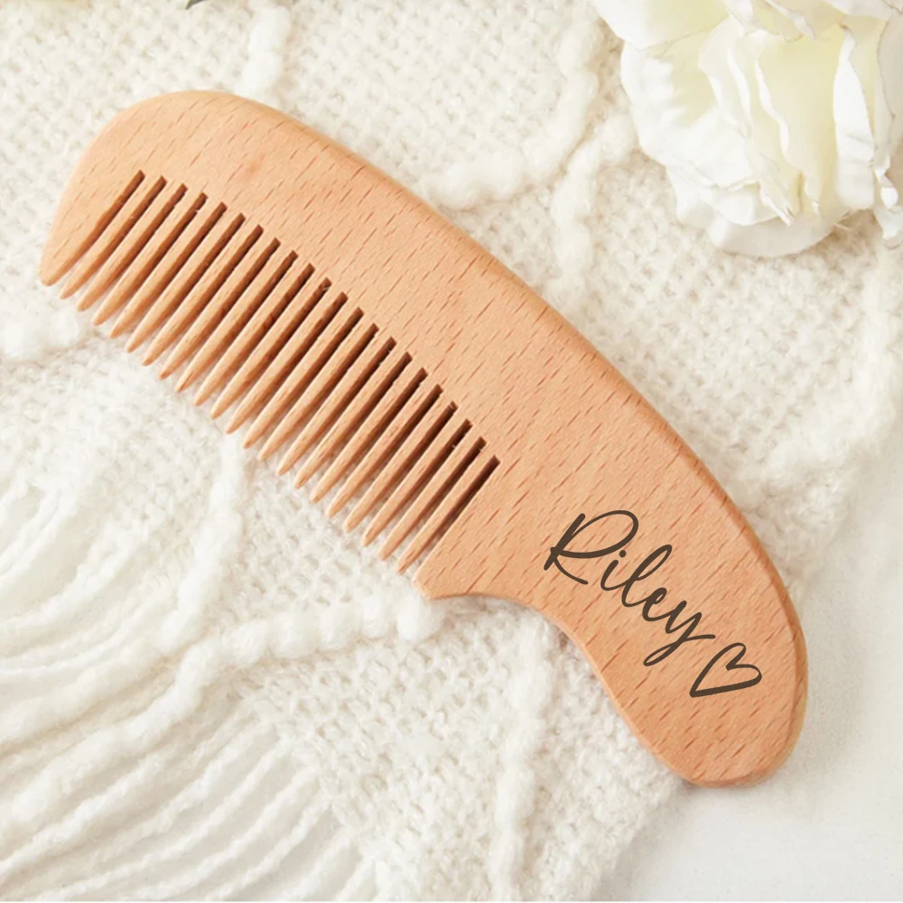 Baby Child Hairbrush Custom Engraved Wooden Brush For Newborn Baby Hair Brush Personalized Baby Comb Baby Shower Gifts