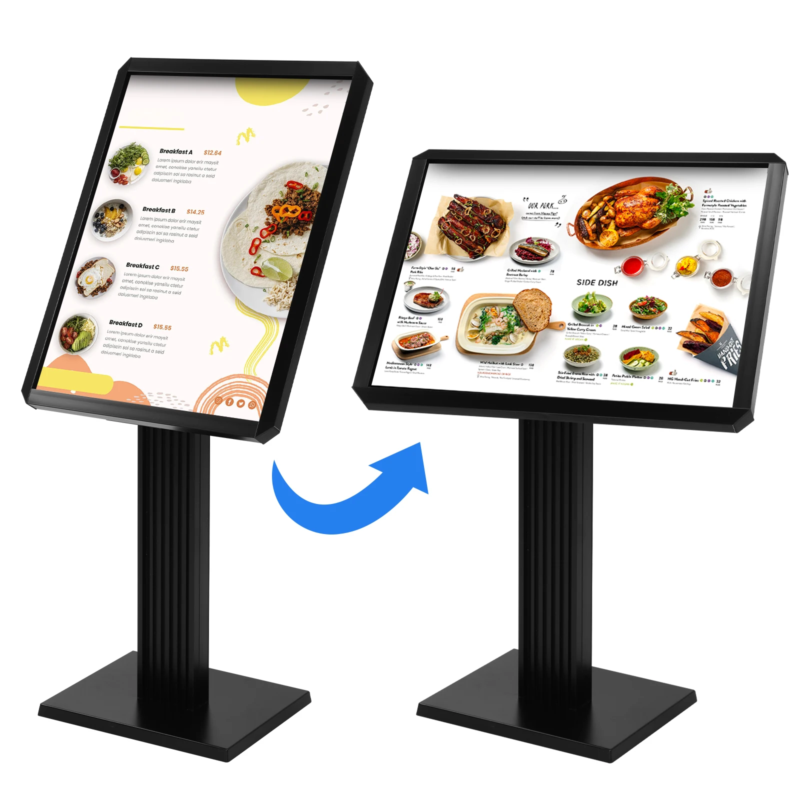 

Sign Holder Floor Stand Adjustable Pedestal Poster Banner Stand with Snap-Open Frame Display for Malls Schools Restaurants