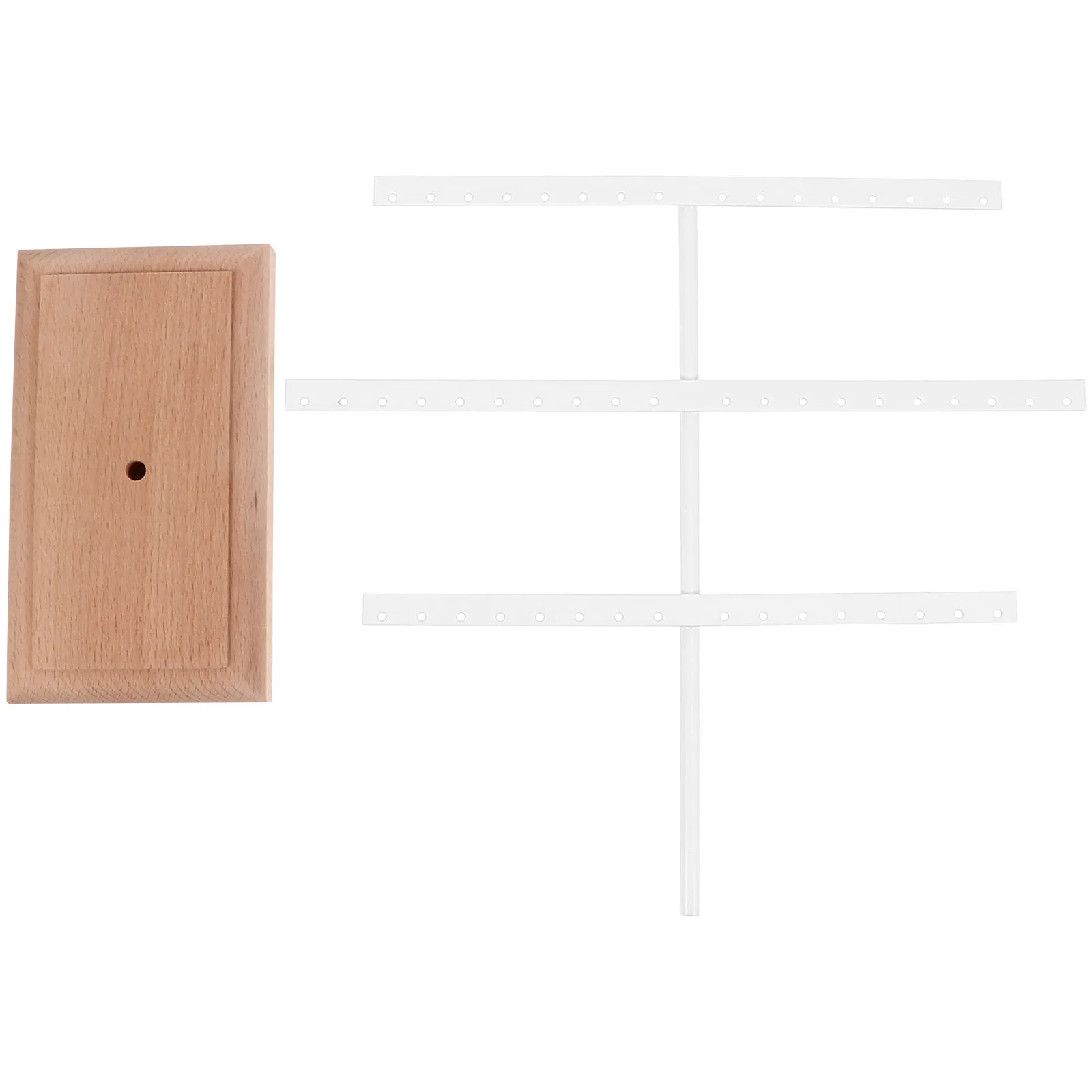 

1Pcs Elegant Wooden Jewelry Display Holder with Removable Base Natural Wood Grain for Earrings Necklace Bracelet Storage Rack