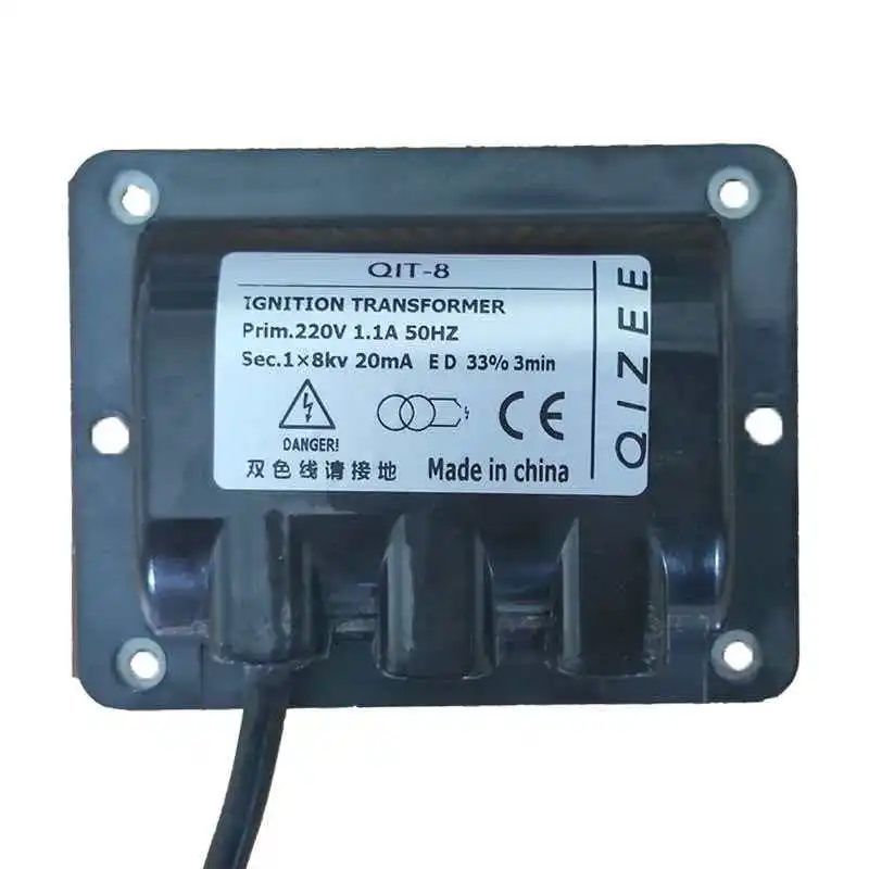 Burning machine ignition high-voltage transformer burner spark plug QIZEE ignition transformer QIT-8 gas burner ignition