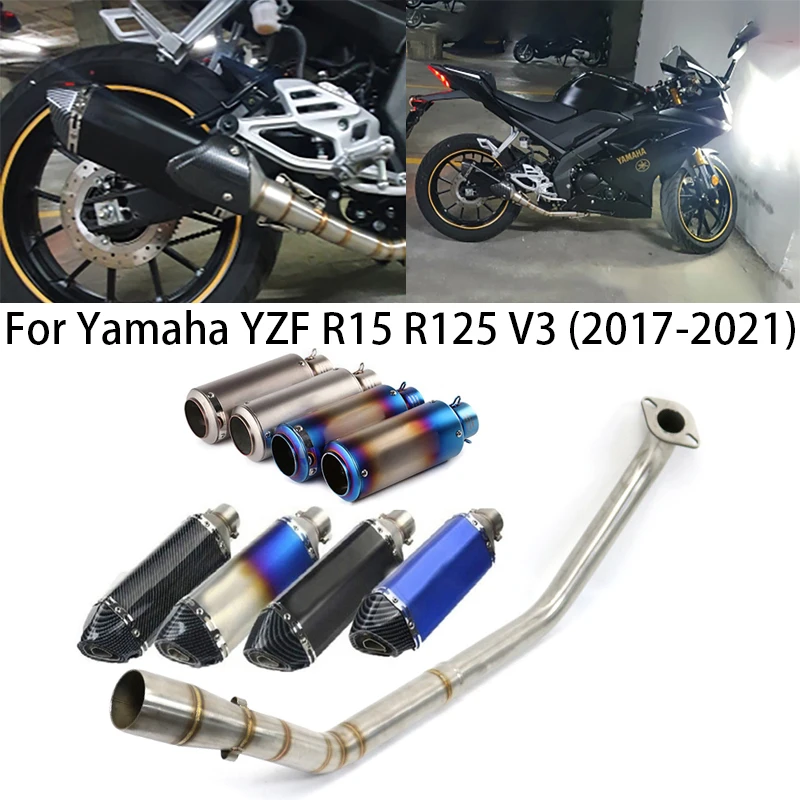 For Yamaha YZF R15 V3 R125 MT125 2020-2021 Motorcycle Exhaust Pipe Front Pipe Muffler Middle Link Connect Pipe DB Killer Escape