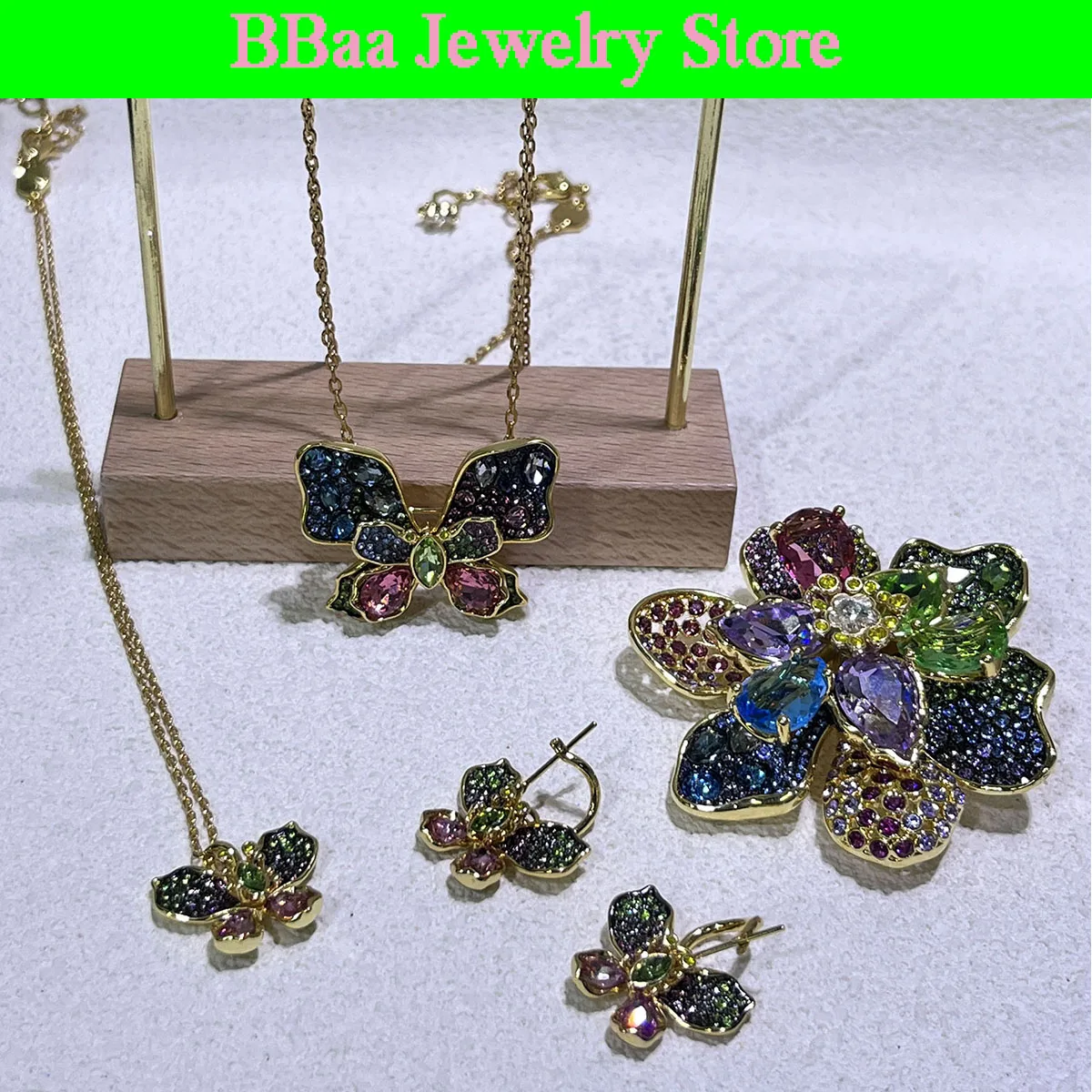 

Ожерелье, брошь, комплект ювелирных изделий, цветная бабочка, кристаллы, бутик, нерегулярные серьги, изысканный браслет, свадебный подарок для женщин