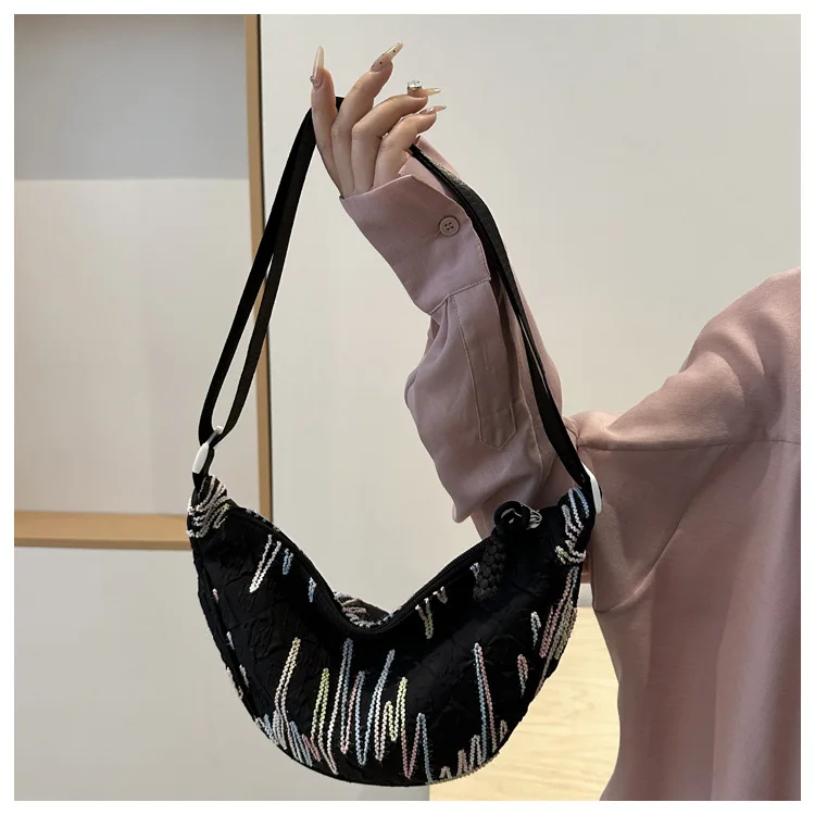 Minimalistische Umhängetasche im japanischen Stil für Damen, kleine Umhängetasche für das Handy, leichte und vielseitige Dumpling-Tasche für Mädchen – Detail 6