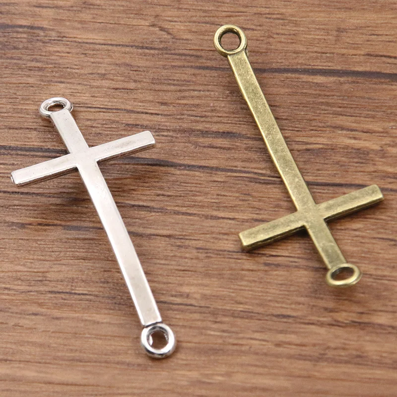 10pcs 21*50mm 2 Color Cross Connectors Charms Pendants For DIY Jewelry Handmade Making Accessorie