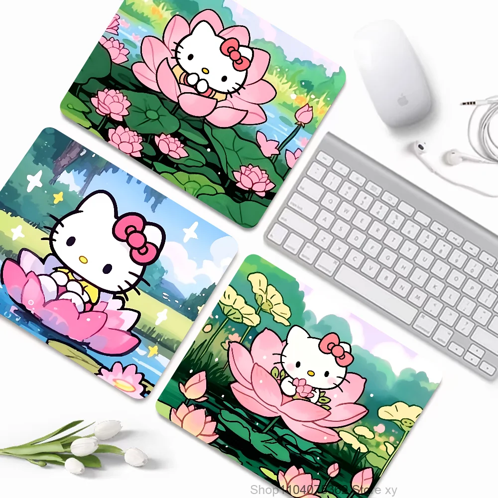 Cute Cartoon H-Hello K-Kitty Mousepad Small LockEdge Mouse Pad For Gamers Computer Desk Pad Rectangular Anti-slip Rubber