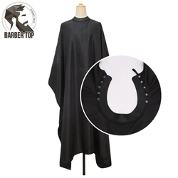 Silicone Neckline Haircut Cloth Hidden Buckle Waterproof Barber Black Cape Hairdressing Coat Hairdress Gown Barbershop Supplies