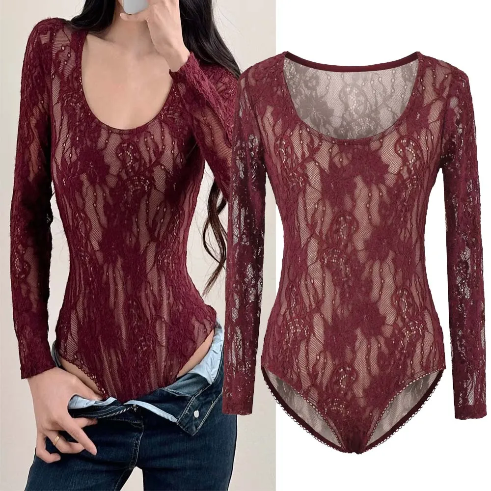 

Женский модный большой круглый двухслойный комбинезон Emed Long Sve, сексуальный топ H2684, универсальный прямой крой для поездок на работу, H...