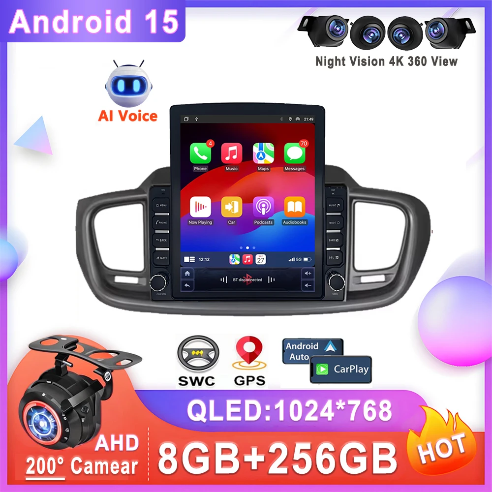 Head Unit Android 15 For Kia Sorento 3 2014 - 2017 Car Multimedia Video Player Stereo Radio GPS Navigation Carplay No 2din DVD