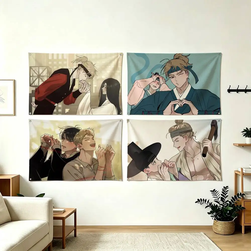 R-Red Thread Quest Webtoon Flags Wall Hanging Tapestry Outdoor Garage Room Decorative flag Background Blanket